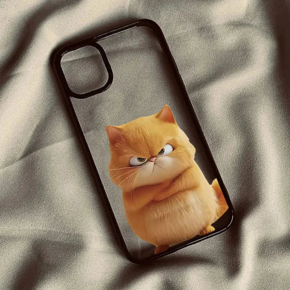 Angry Cat Cartoon Phone Case for iPhone 14 to 17 series