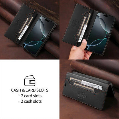 Magnetic Flip Wallet Case for iPhone 12 to 17 series