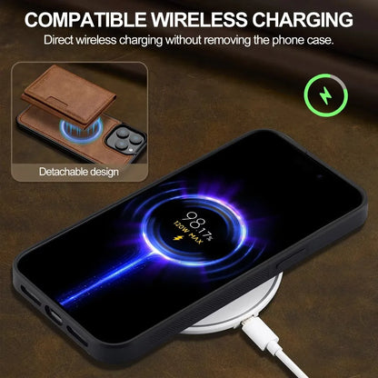 Vegan Leather Detachable Card Holder Case for iPhone 13 to 17 series