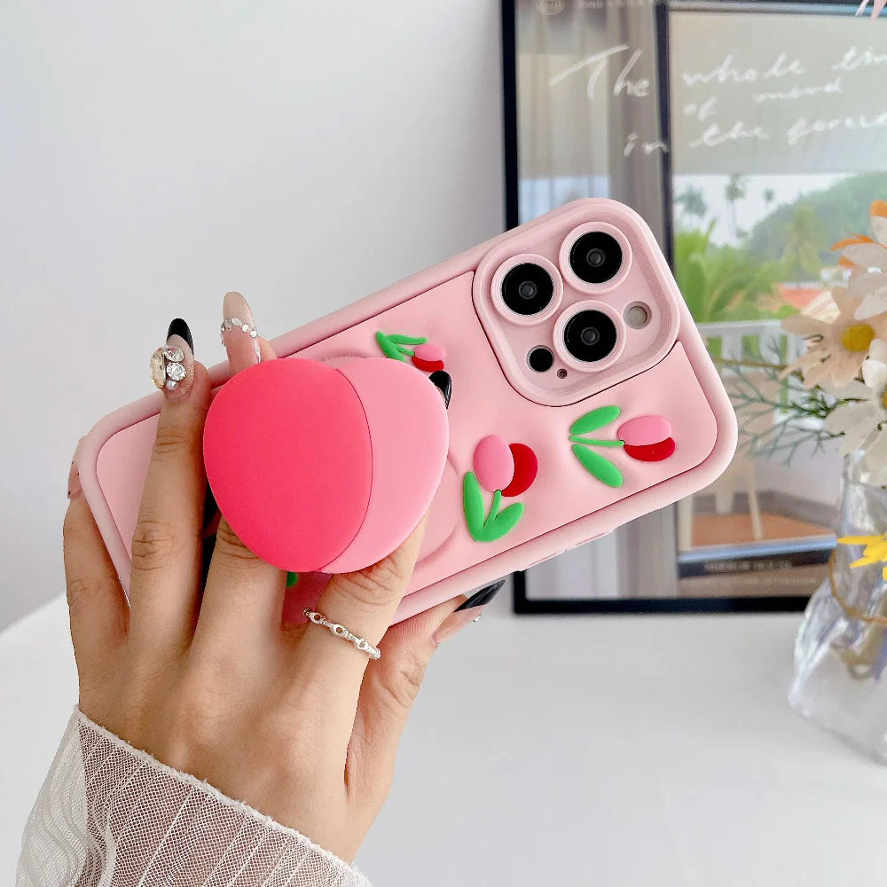 3D Tulip Phone Case for iPhone 12 to 17 series