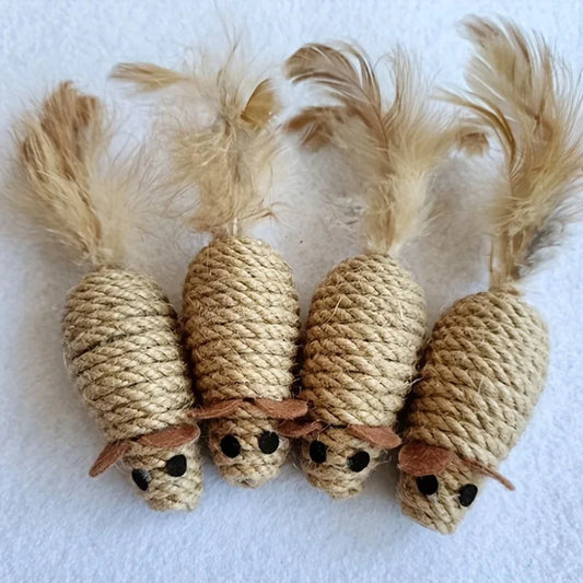 4 PCS Cat Scratch Mouse Toy