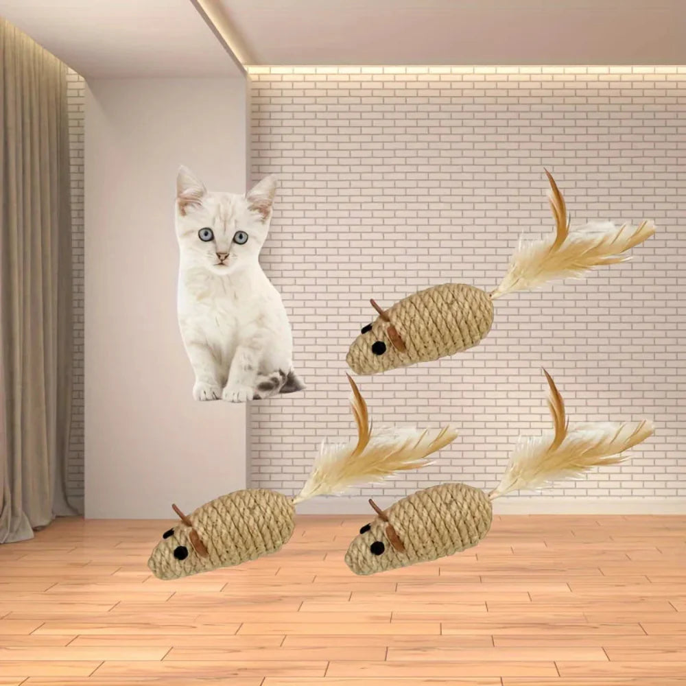 4 PCS Cat Scratch Mouse Toy