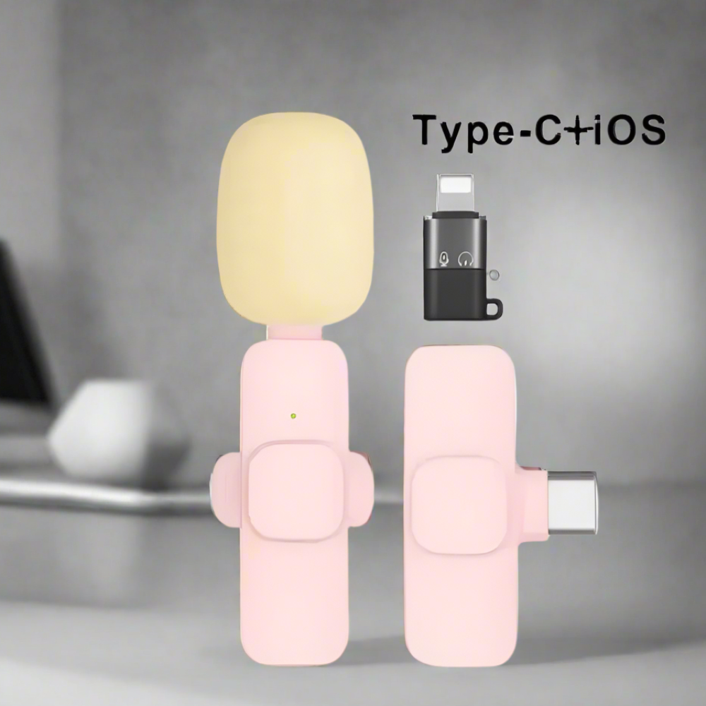 Mini Wireless Recording Microphone with Clip  2 Mics Set