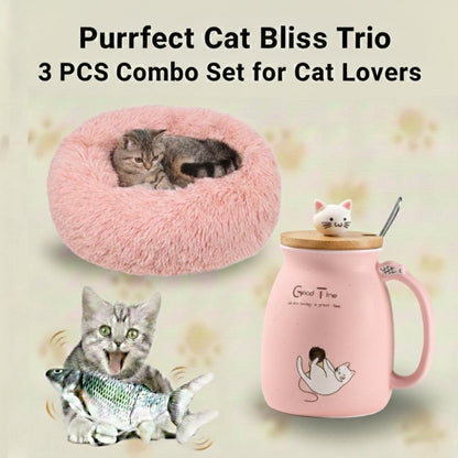 Purrfect Cat Bliss Trio – 3 PCS Combo Set for Cat Lovers