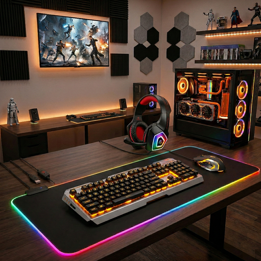 Dragon Gaming  Keyboard, RGB mouse pad and headphone 3 pcs Combo Set