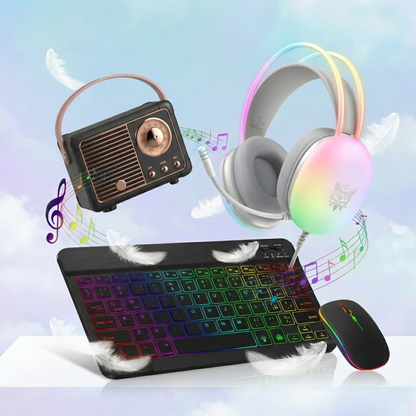 Neon Retro 3 PCS Pack: RGB Gaming Gear & Vintage Vibes