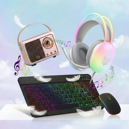 Neon Retro 3 PCS Pack: RGB Gaming Gear & Vintage Vibes