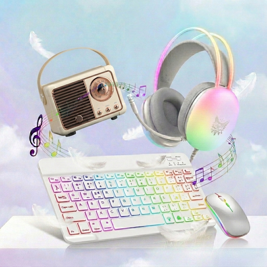 Neon Retro 3 PCS Pack: RGB Gaming Gear & Vintage Vibes