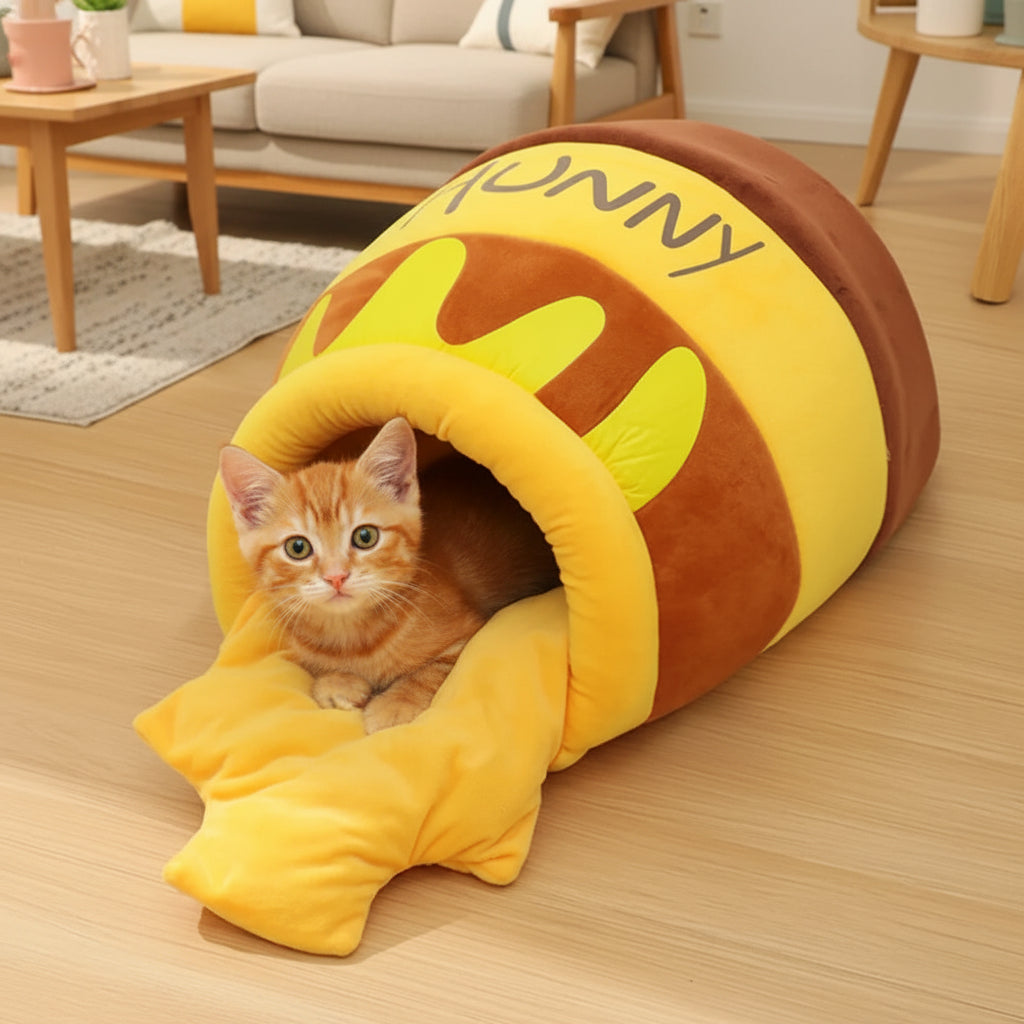 Adorable Honey Jar Theme Cat Bed