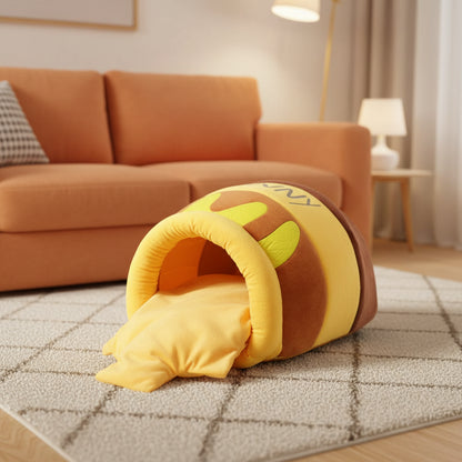 Adorable Honey Jar Theme Cat Bed