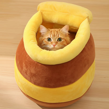 Adorable Honey Jar Theme Cat Bed
