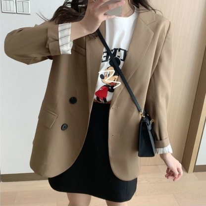 Womens Korean Theme Slim Fit Blazer Jacket