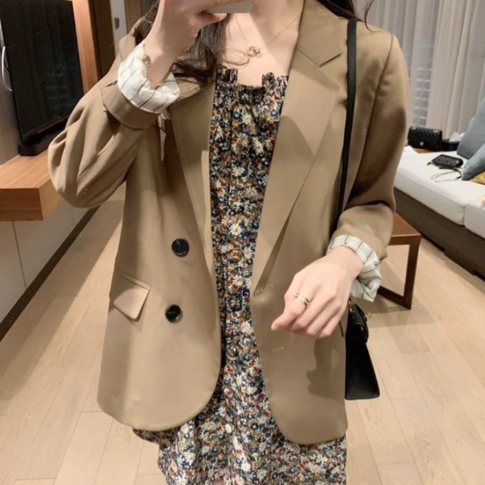 Womens Korean Theme Slim Fit Blazer Jacket