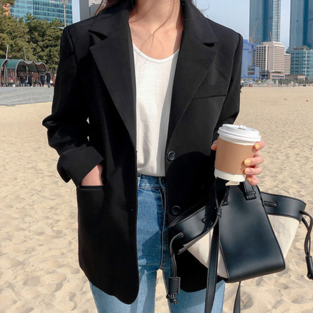 Womens Korean Theme Slim Fit Blazer Jacket