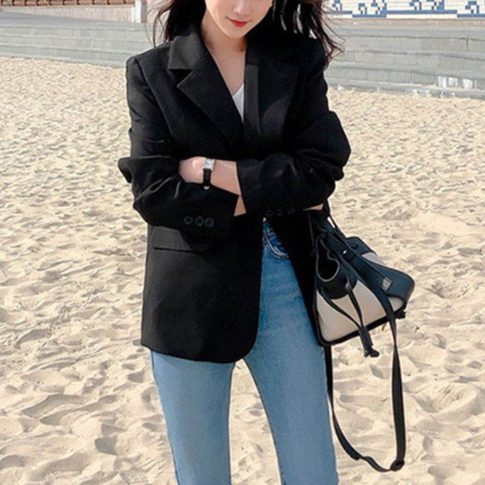 Womens Korean Theme Slim Fit Blazer Jacket