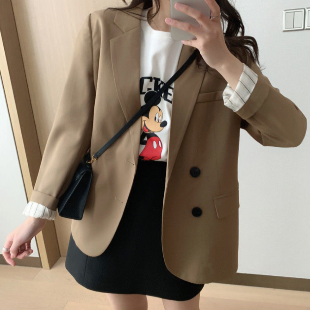 Womens Korean Theme Slim Fit Blazer Jacket