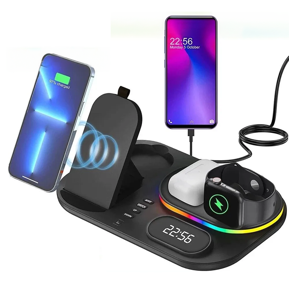 Luminous 3 PCS Headphone, Wireless Charging Station and Heart Shape Lamp Bundle