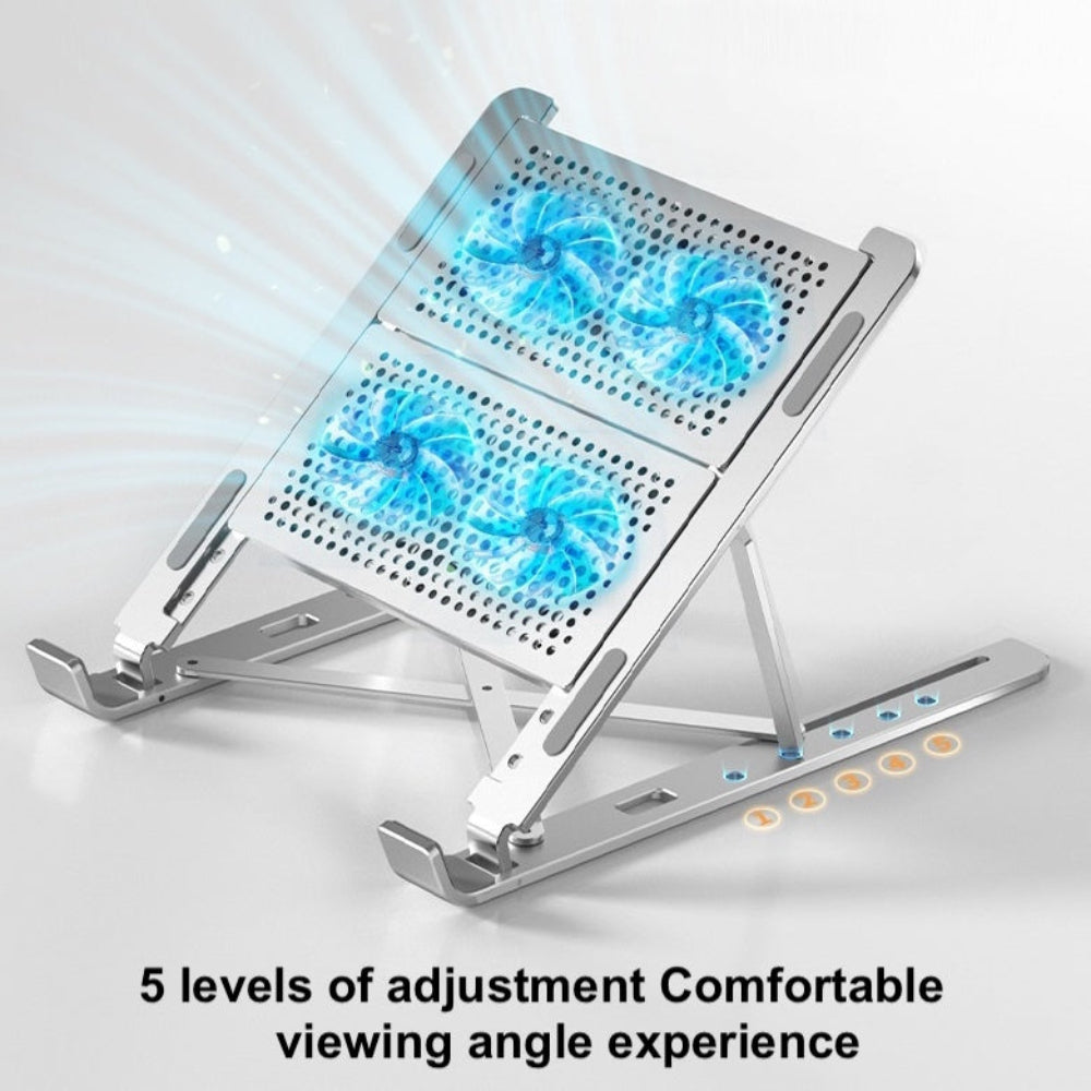 Aluminum Foldable Laptop Stand with 4 Cooling Fans