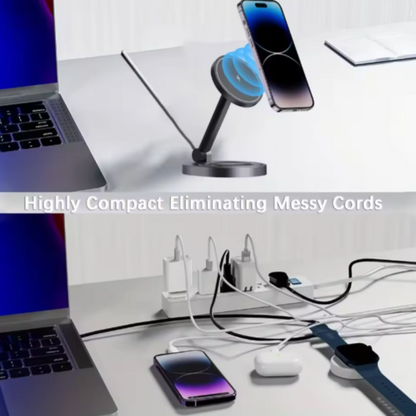 Foldable 3 in 1 Wireless Magnetic charger for iPhone, Airpod and iWatch
