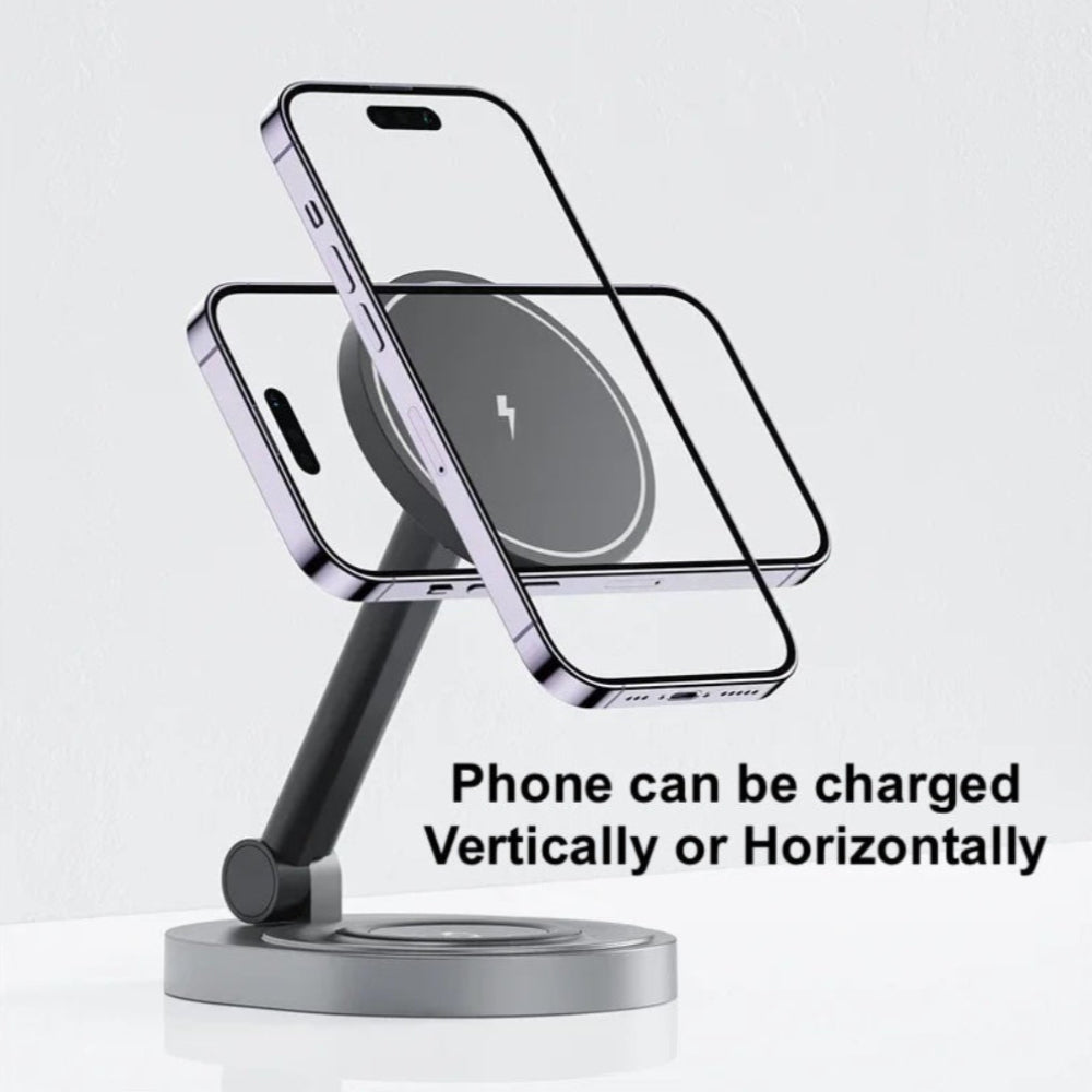 Foldable 3 in 1 Wireless Magnetic charger for iPhone, Airpod and iWatch