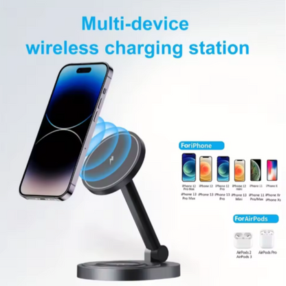 Foldable 3 in 1 Wireless Magnetic charger for iPhone, Airpod and iWatch