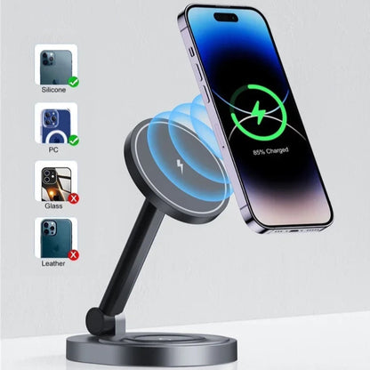 Foldable 3 in 1 Wireless Magnetic charger for iPhone, Airpod and iWatch