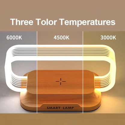 Wireless Phone Charging Station With Adjustable LED Night Light