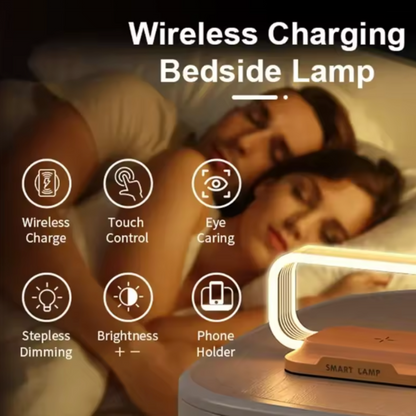 Wireless Phone Charging Station With Adjustable LED Night Light