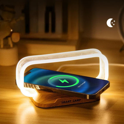Wireless Phone Charging Station With Adjustable LED Night Light