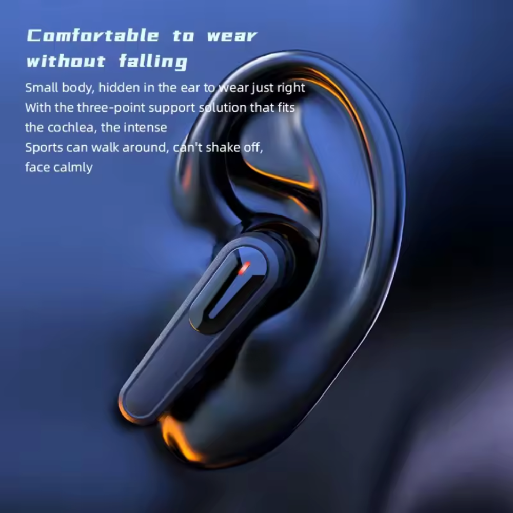 Wireless Bluetooth Earbuds With Green LED Light On the Charging Case