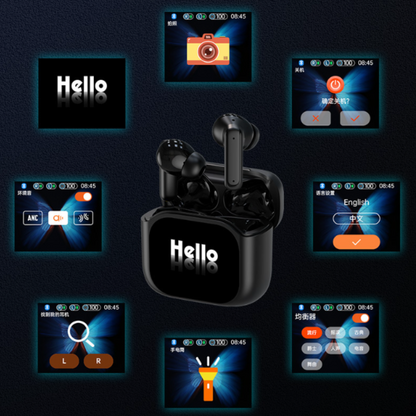 Wireless Bluetooth Earbuds With Touch Screen LCD Case