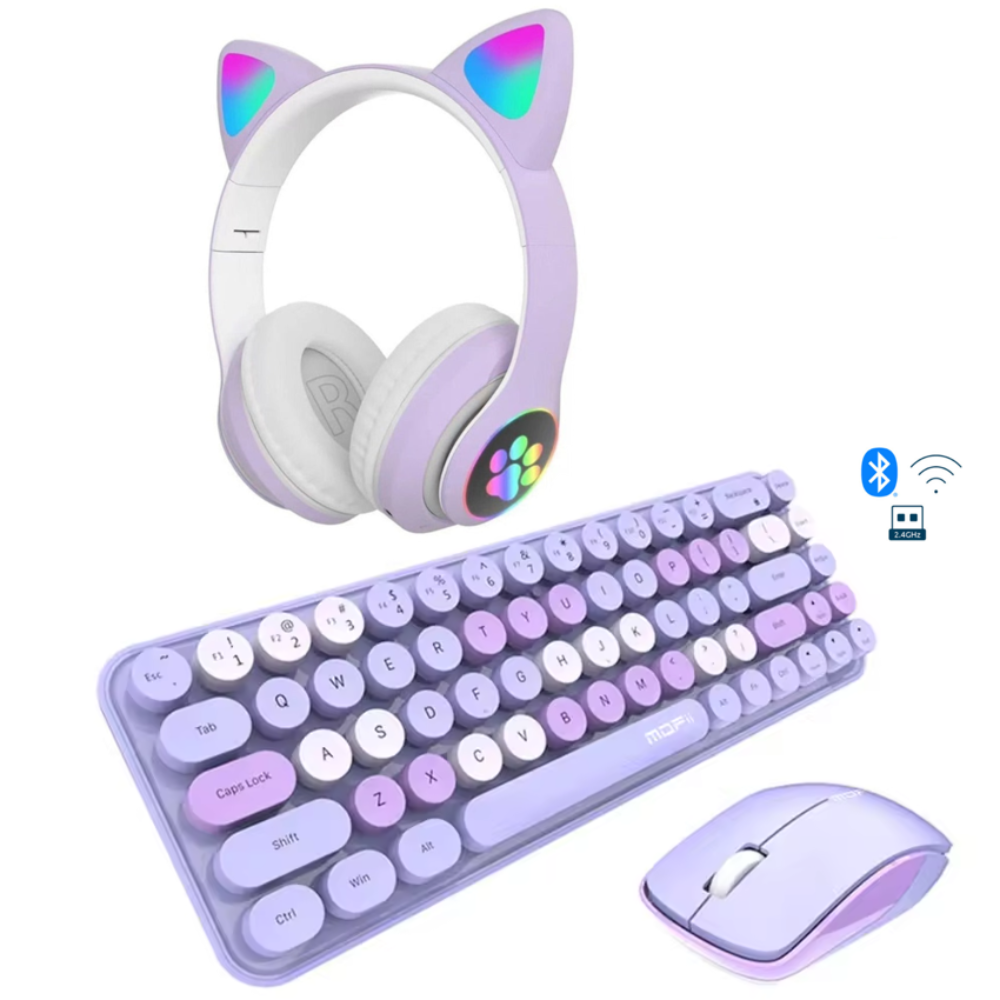 Purr Glow Kawaii Computer Combo