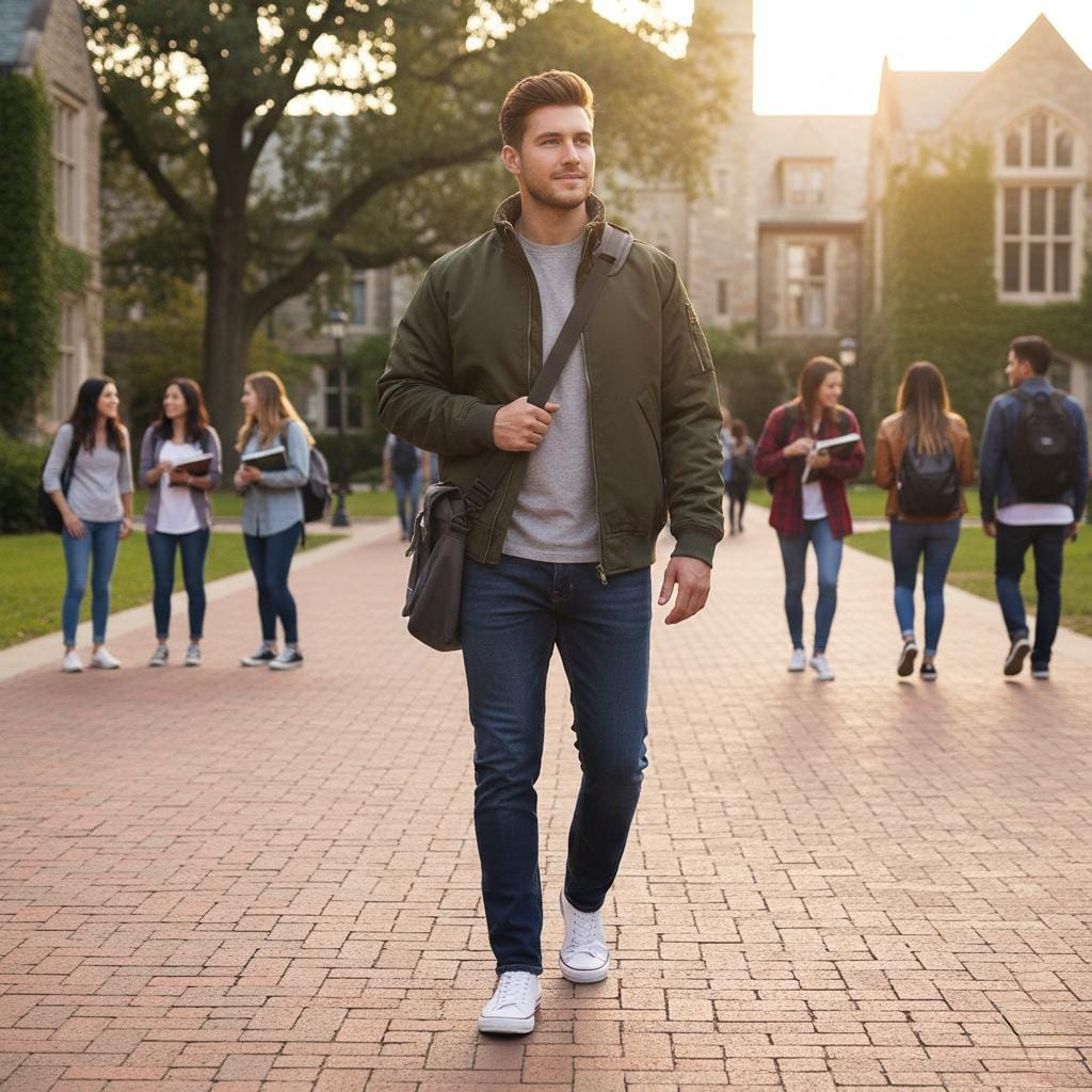 Mens High Neck Bomber Jacket With Inner Faux Fur Lining