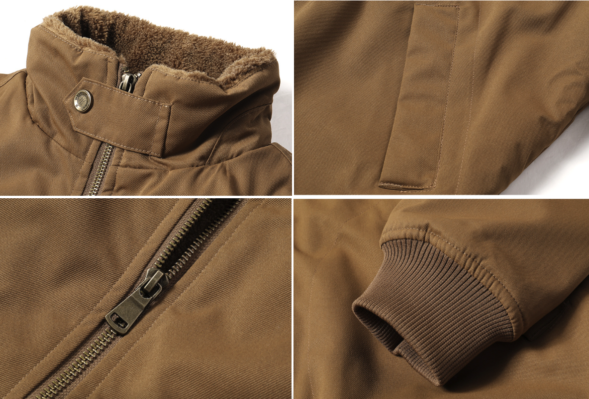 Mens High Neck Bomber Jacket With Inner Faux Fur Lining