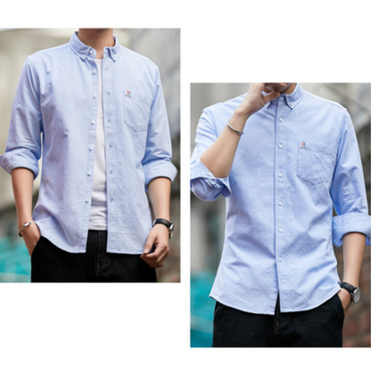 Men 's Long Sleeve Button Down Shirt With Pocket Details
