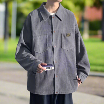 Mens Corduroy Shirt Jacket With Pockets