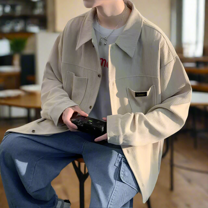 Mens Corduroy Shirt Jacket With Pockets