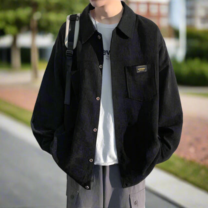 Mens Corduroy Shirt Jacket With Pockets