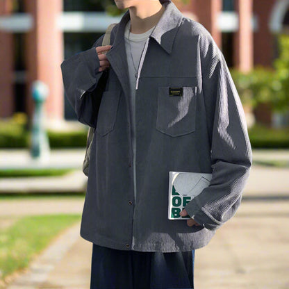 Mens Corduroy Shirt Jacket With Pockets