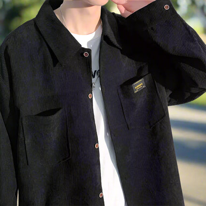 Mens Corduroy Shirt Jacket With Pockets