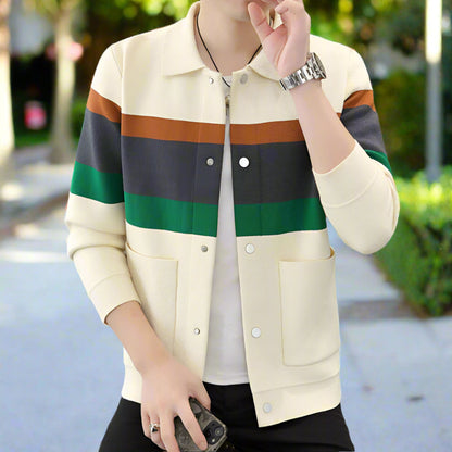 Mens Color Stripped Cardigan