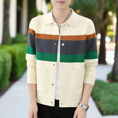 Mens Color Stripped Cardigan