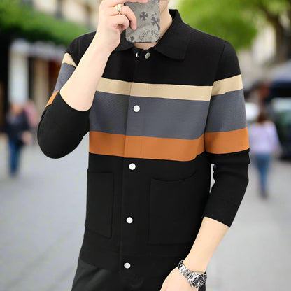 Mens Color Stripped Cardigan