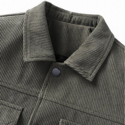 Mens Corduroy Jacket With Short Inner Faux Fur Lining