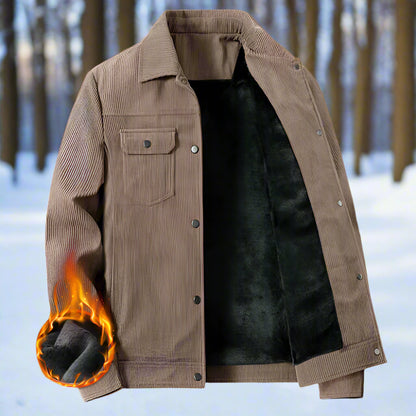 Mens Corduroy Jacket With Short Inner Faux Fur Lining