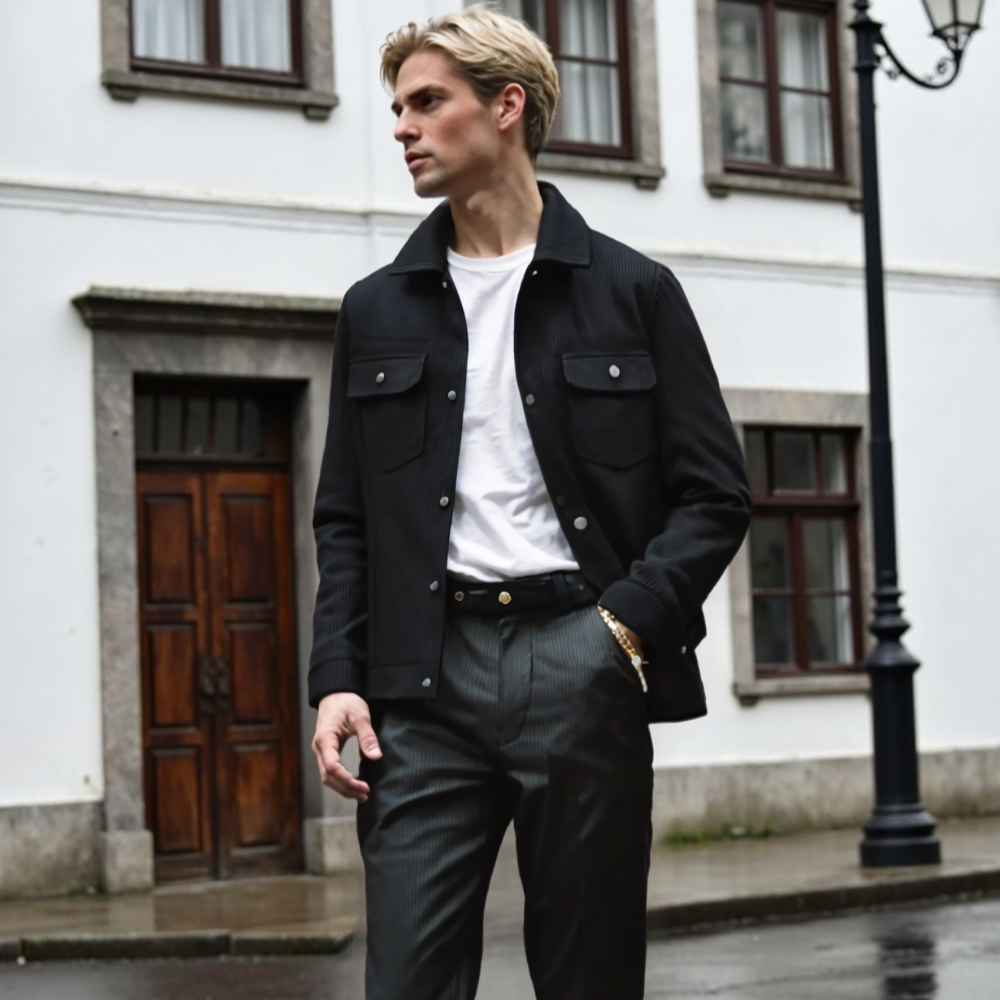 Mens Corduroy Jacket With Short Inner Faux Fur Lining