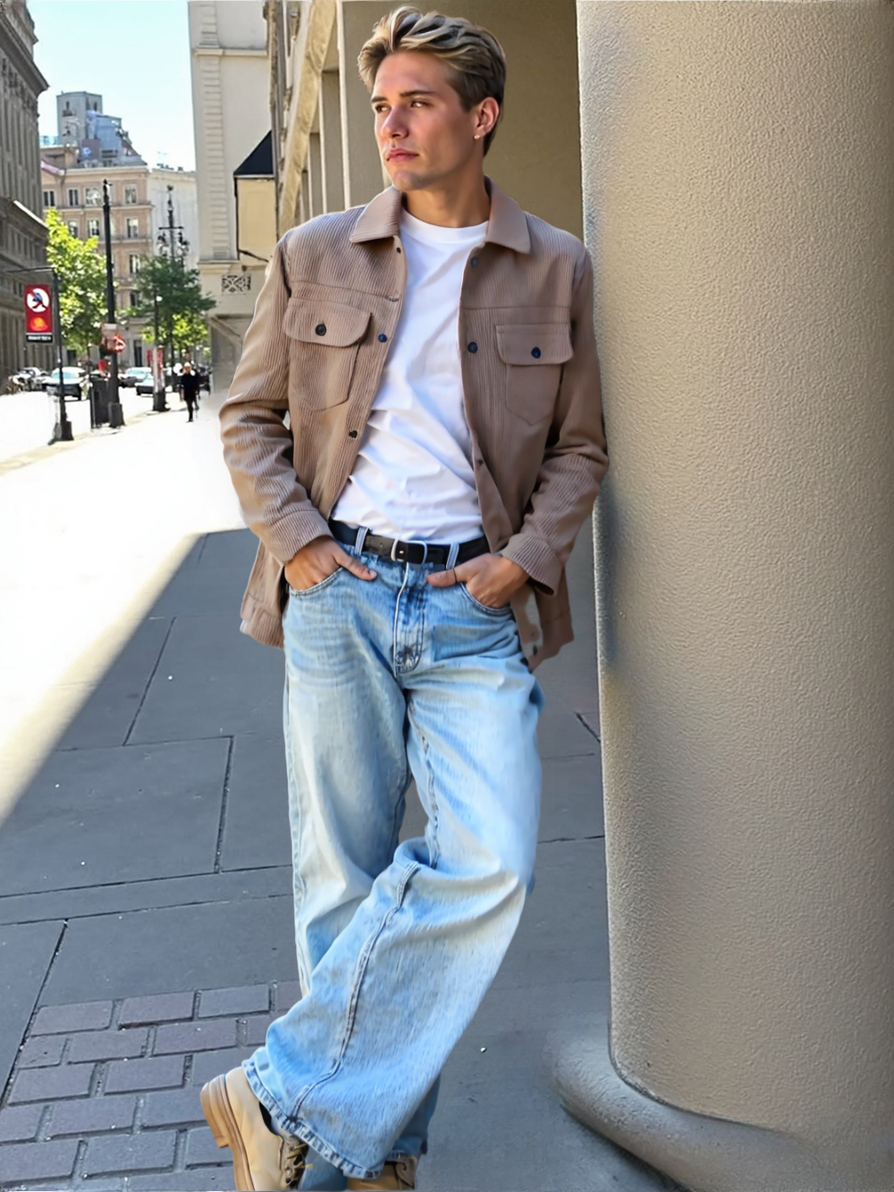 Mens Corduroy Jacket With Short Inner Faux Fur Lining