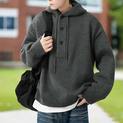 Mens Hooded Pull Over Sweater