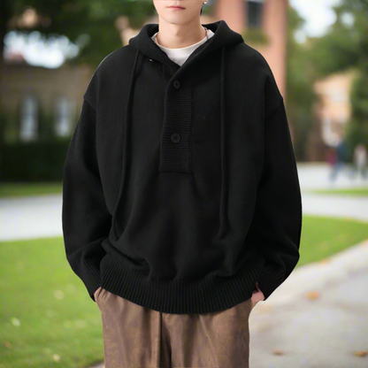 Mens Hooded Pull Over Sweater