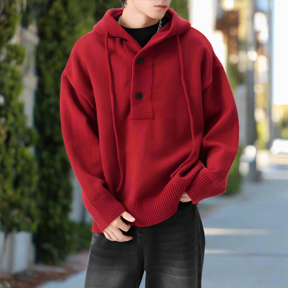 Mens Hooded Pull Over Sweater